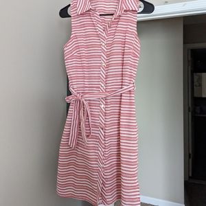 Quiz red and white striped dress